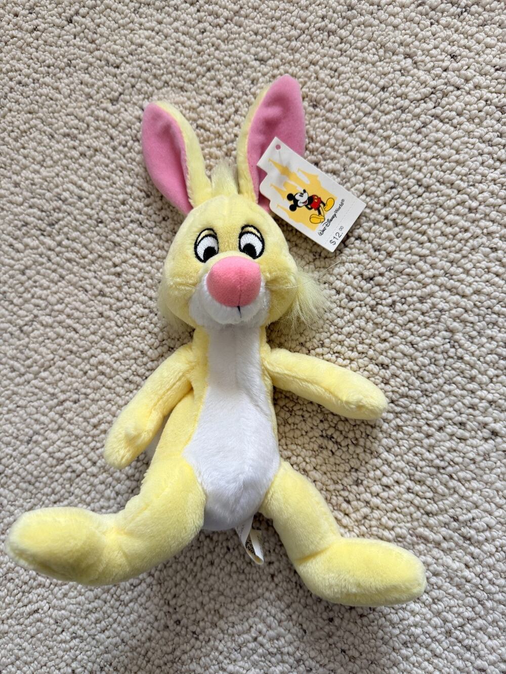 Vintage Walt Disney World Rabbit Bean Bag Plush 11" Winnie the Pooh 1990s NWT